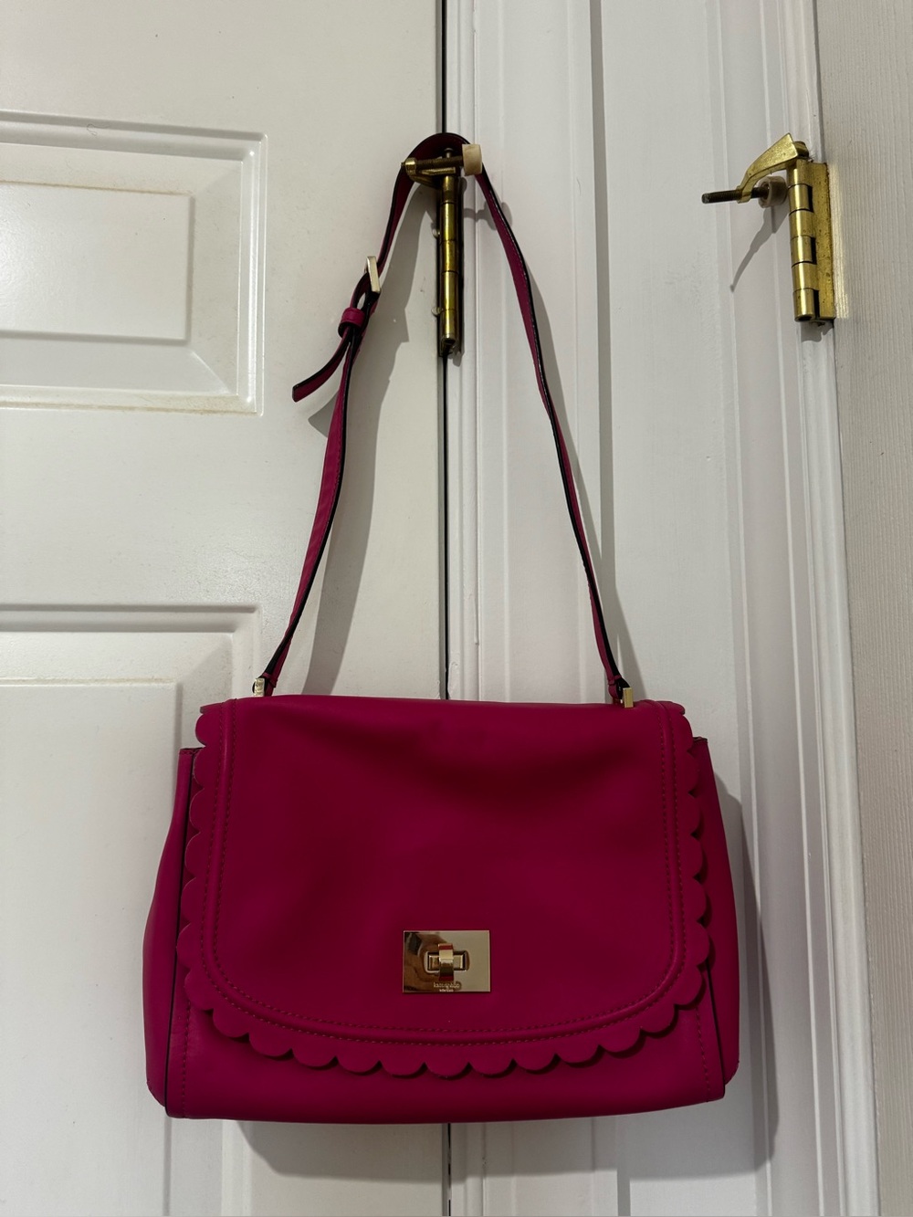 Kate Spade Pink Scalloped Flap Shoulder Bag
